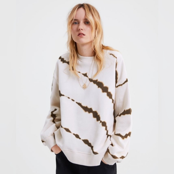 Zara Tops - Zara Tie Dye Oversized Sweatshirt